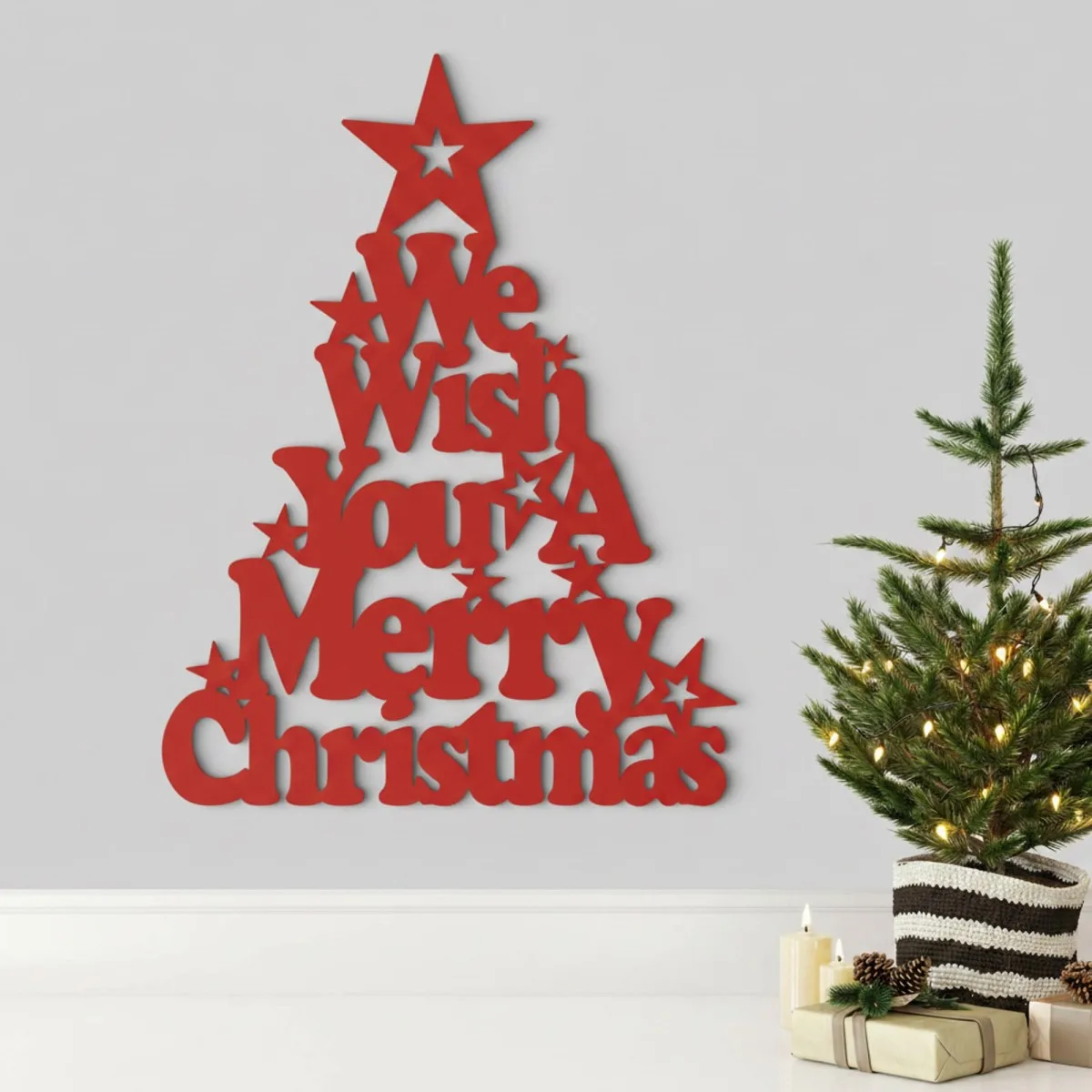 We Wish You a Merry Christmas – Birch Plywood Wall Decor