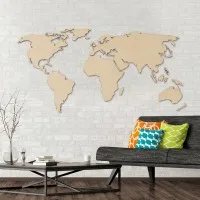 Birch Plywood 3D World Map Wall Decor