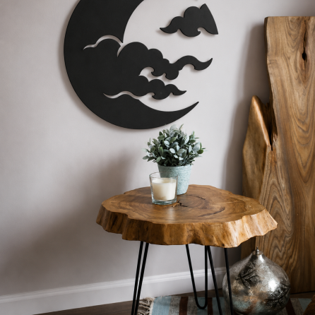 Crescent Moon with Clouds Wall Art