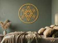 Round plywood decoration - Metatron's Cube