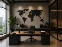 Wooden World Map Wall Decor