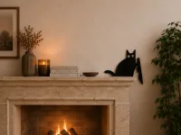 Cat With Knife Door Topper