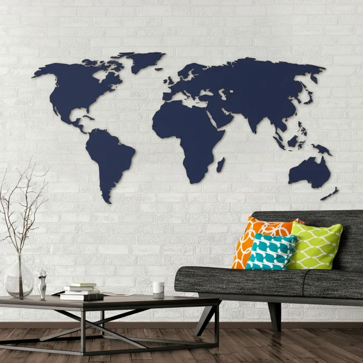 Birch Plywood 3D World Map Wall Decor