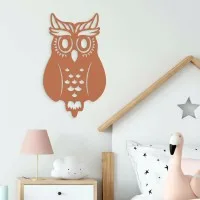 Décoration murale chouette en contreplaqué de bouleau – découpe ajourée