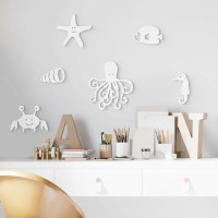 Wooden Marine Animal Decor (6 pieces) - Birch Plywood - 50x30 cm