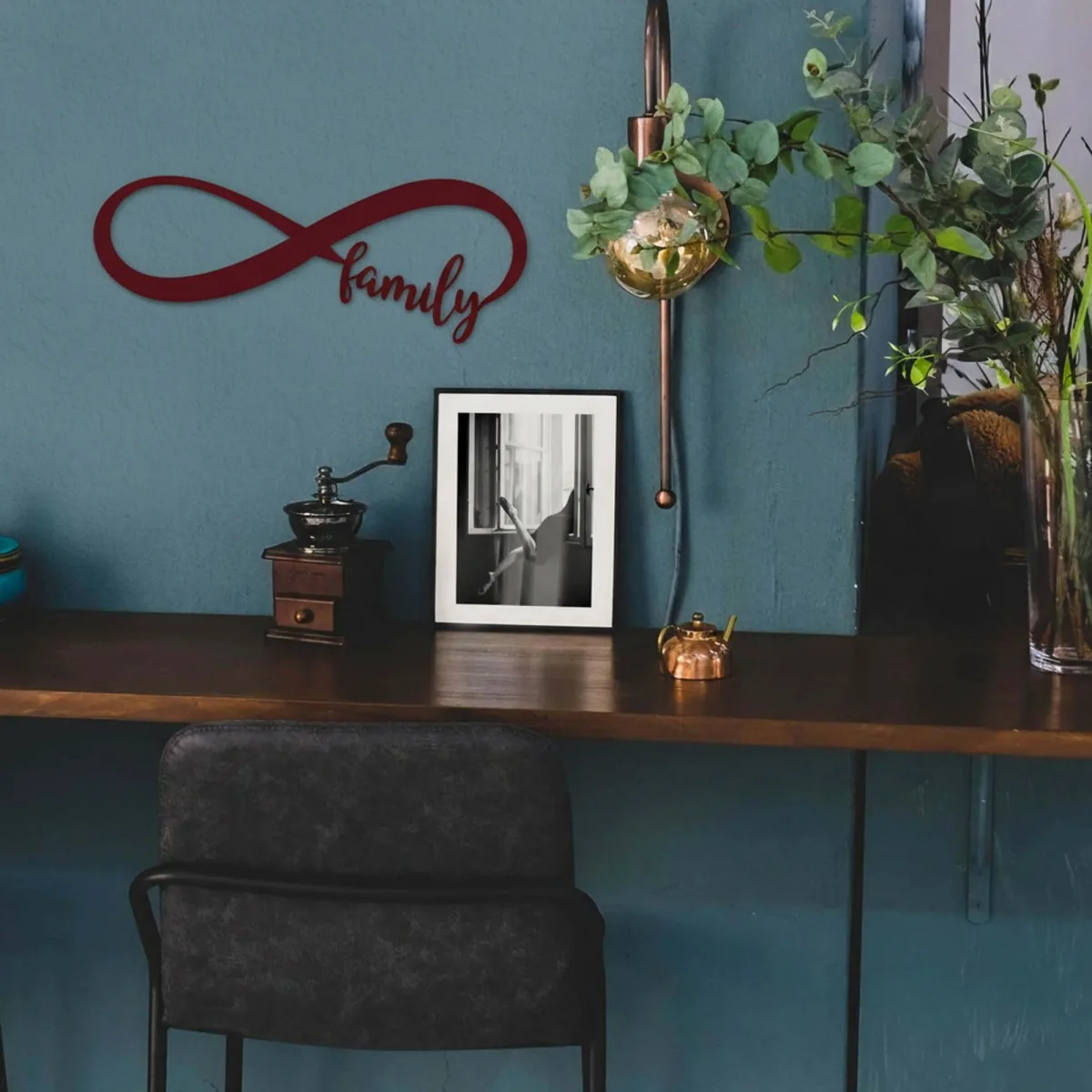Plywood wall decor “Family” with infinity symbol