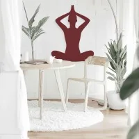 Yoga Sitzende Pose 02 Wanddekoration aus Birken-Sperrholz