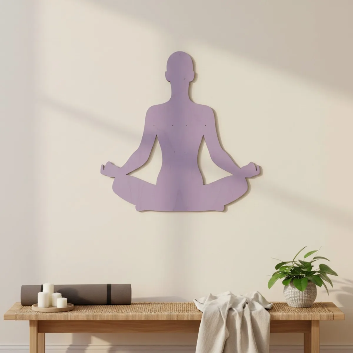 Seated Yoga Pose 01 Birch Plywood Wall Decor