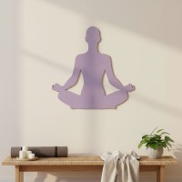 Seated Yoga Pose 01 Birch Plywood Wall Decor