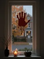 Bloody Handprint Wall Art – Halloween Bleeding Hand with Drips – Birch Plywood
