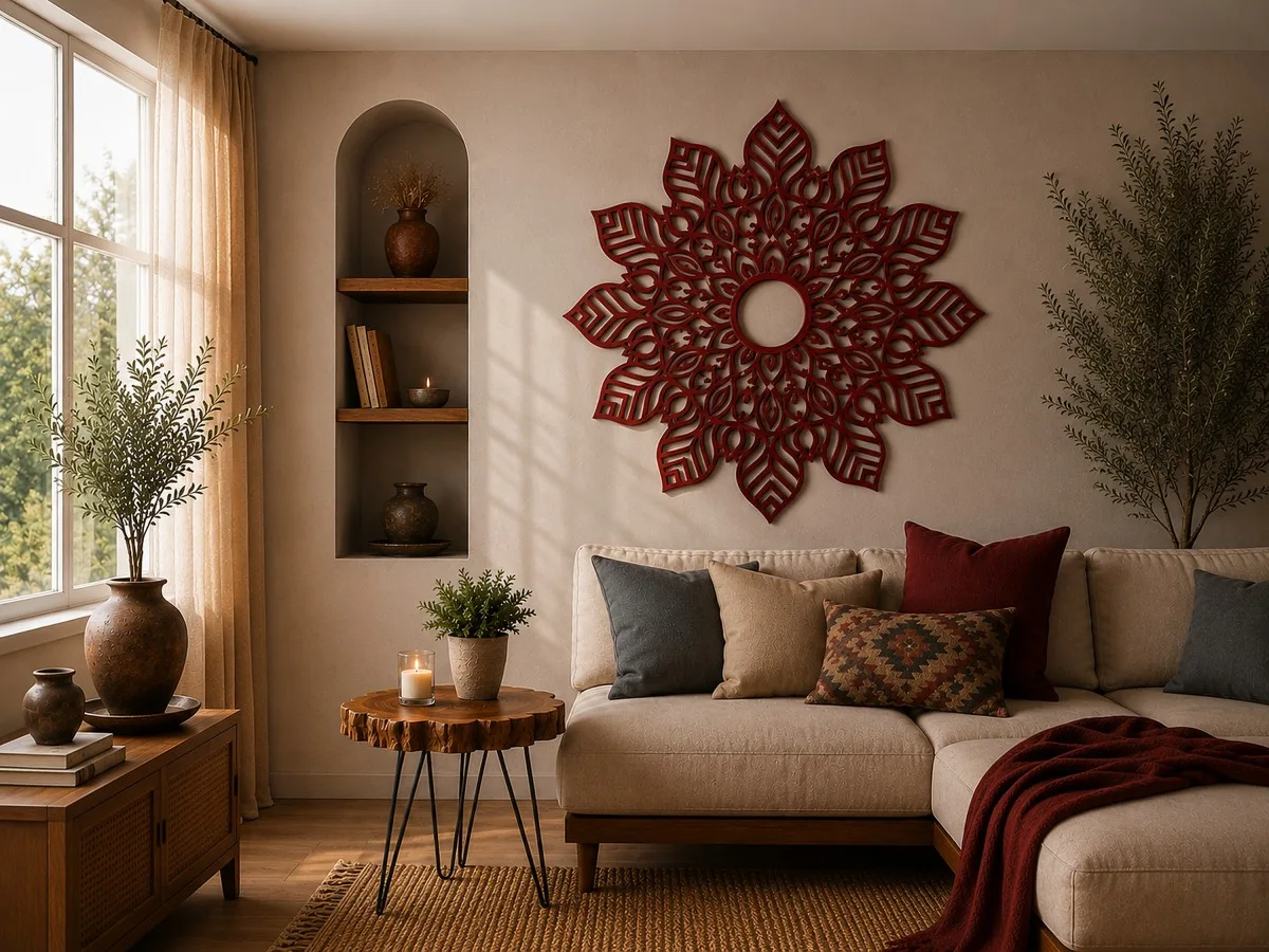 White Wooden Mandala Wall Art