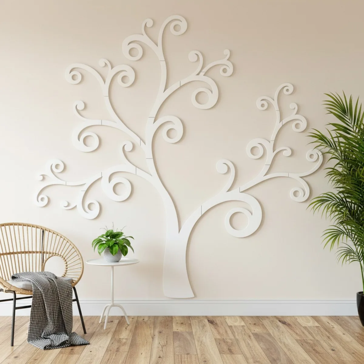 Déco murale en contreplaqué – Arbre courbé (20 parties)