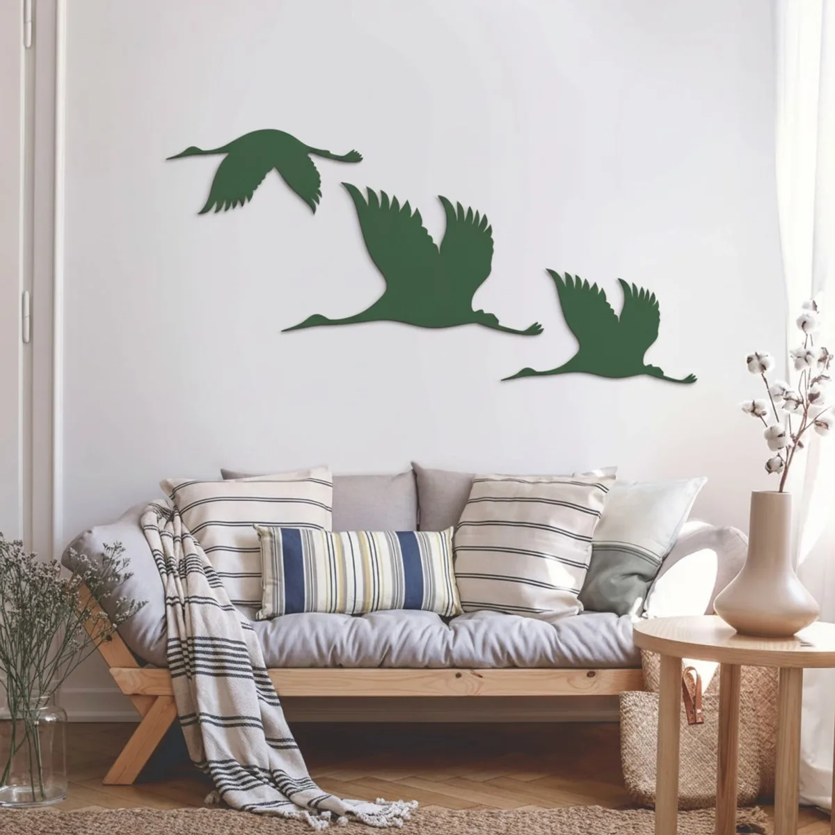 Flight of Cranes Wall Decor Set of 3 – Birch Plywood