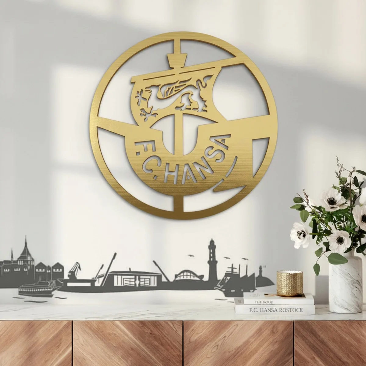Multiplex decoratie – Logo FC Hansa Rostock – rond Ø38 cm
