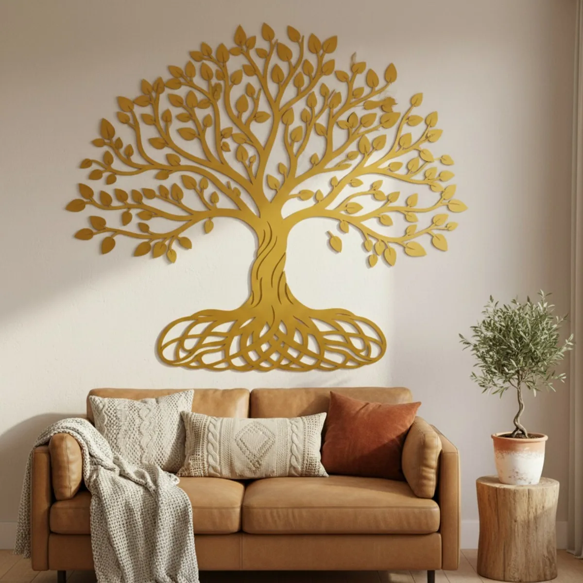 Set de décoration murale en contreplaqué « Arbre de vie » XXL (19 pièces)