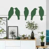 Wanddeko „Vogelfamilie“ – Birkenfurniersperrholz (5-teilig)