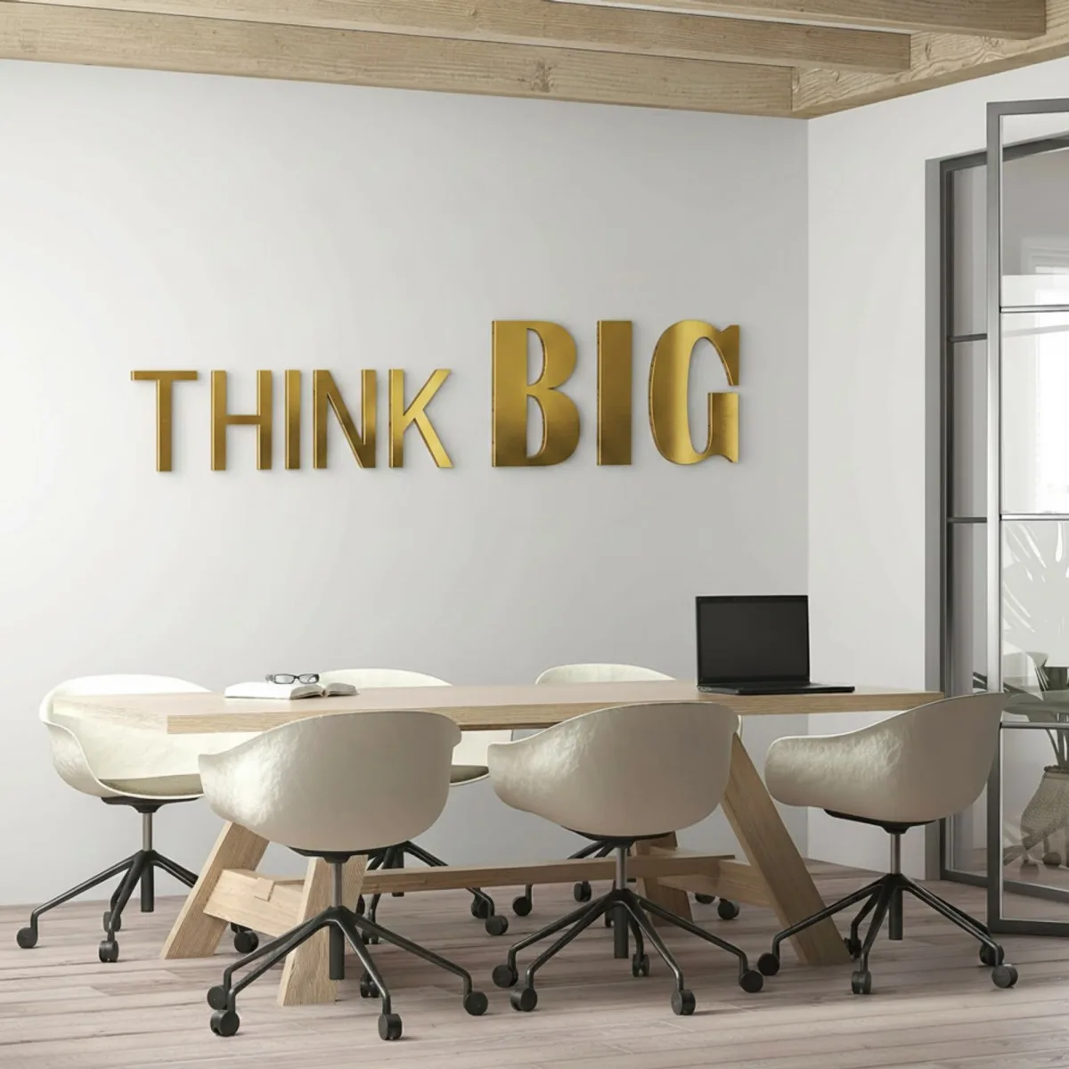 Citation « Think Big » en contreplaqué de bouleau