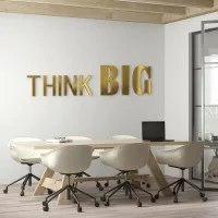 Citation « Think Big » en contreplaqué de bouleau