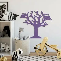Déco murale en contreplaqué – Arbre aux deux chouettes