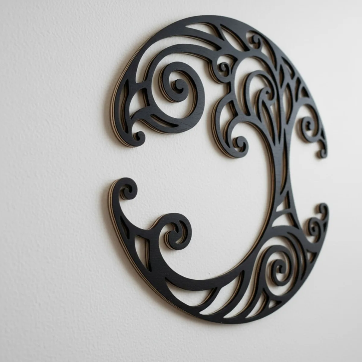Croissant de lune à spirales — décoration murale