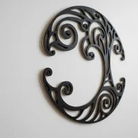 Croissant de lune à spirales — décoration murale