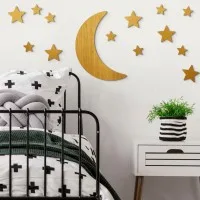Sperrholz Wanddekoration – Mond und Sterne Set