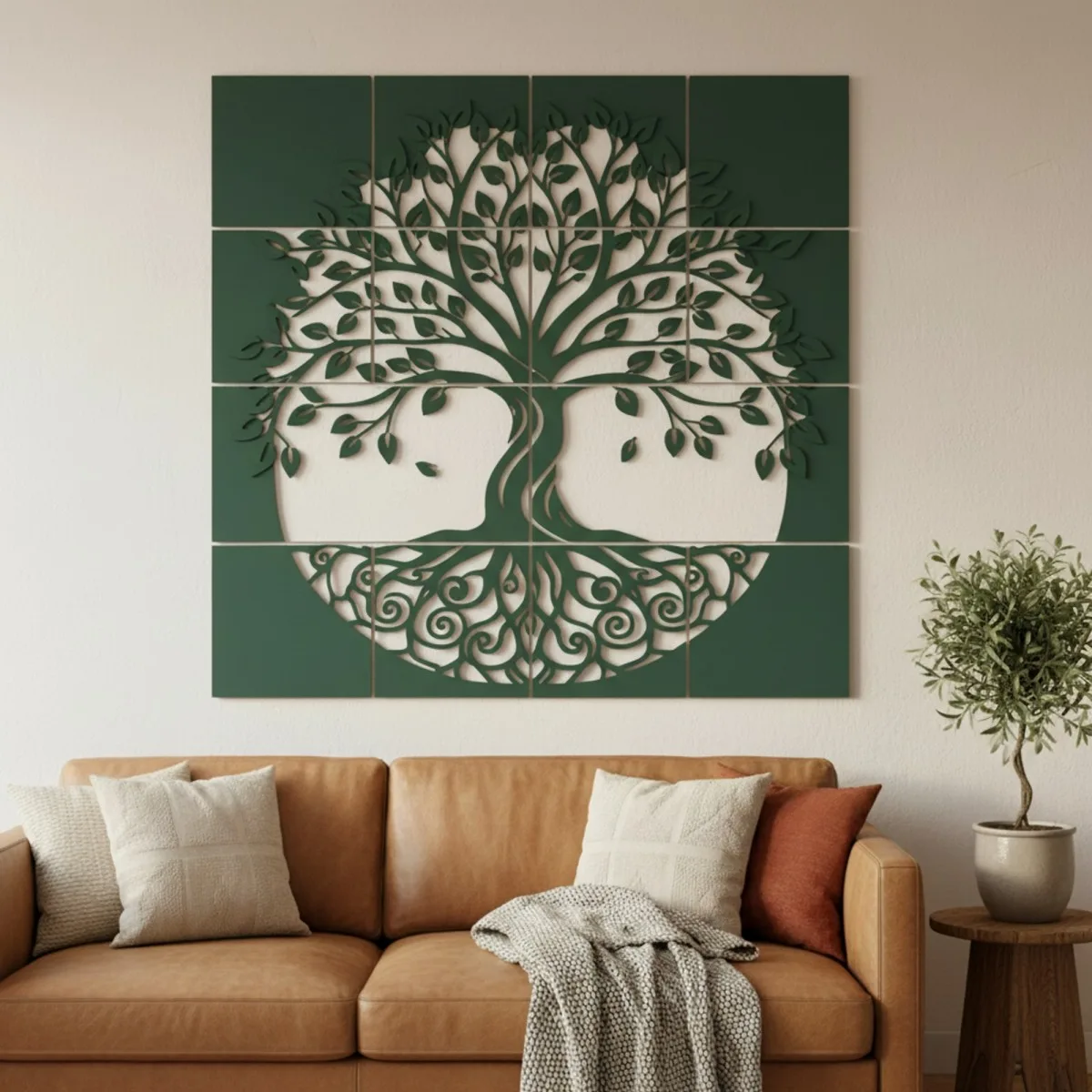 Set de décoration murale en contreplaqué « Arbre de vie » XXL (19 pièces)