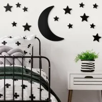 Sperrholz Wanddekoration – Mond und Sterne Set