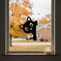 Peeping Cat Wall Decor – Cat Corner Silhouette – Birch Plywood