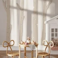 Birch Tree Forest Wall Decor – 4 Birch Trunks, Birch Plywood