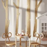 Birch Tree Forest Wall Decor – 4 Birch Trunks, Birch Plywood