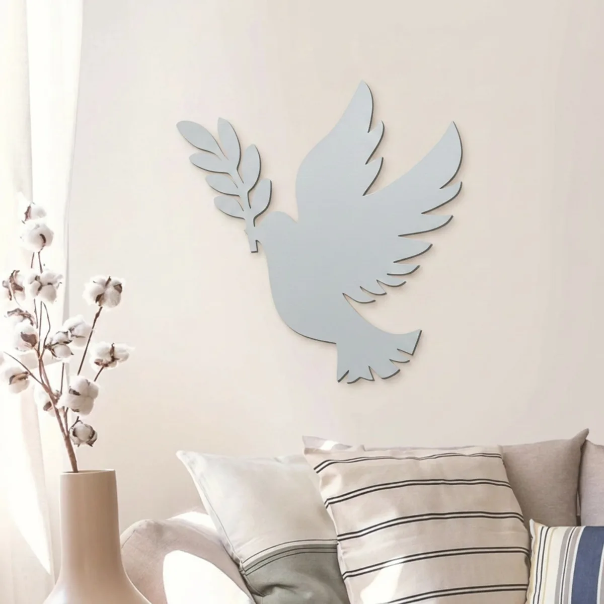Dove of Peace Wooden Wall Decor – Birch Plywood Bird Silhouette