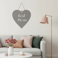 Déco murale en contreplaqué « Best Mom » en forme de cœur