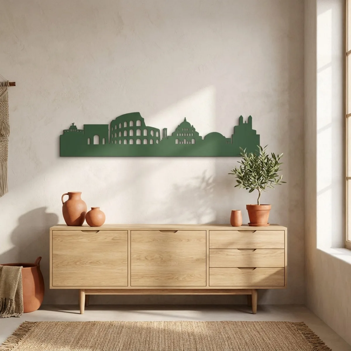 Sperrholz-Wanddekoration – Skyline von Rom