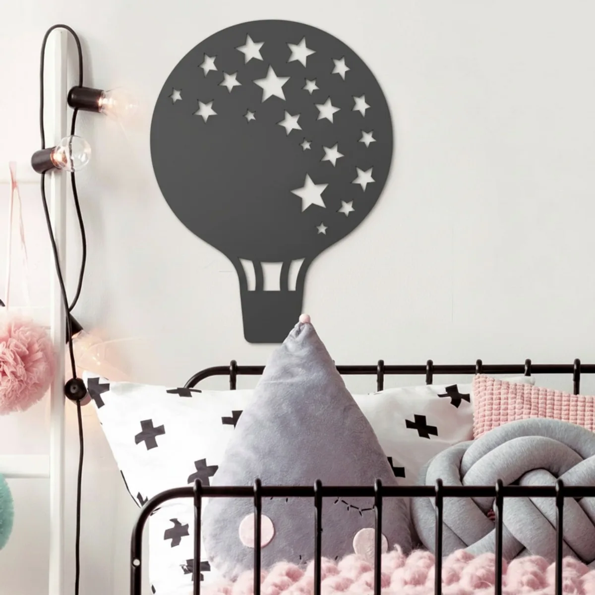 Multiplex wanddecoratie – Heteluchtballon met sterren