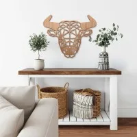 Wooden Origami Bull - Birch Plywood Wall Decor