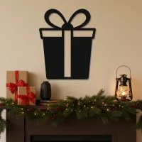 Gift Box Wall Decor – Outline Bow – Birch Plywood