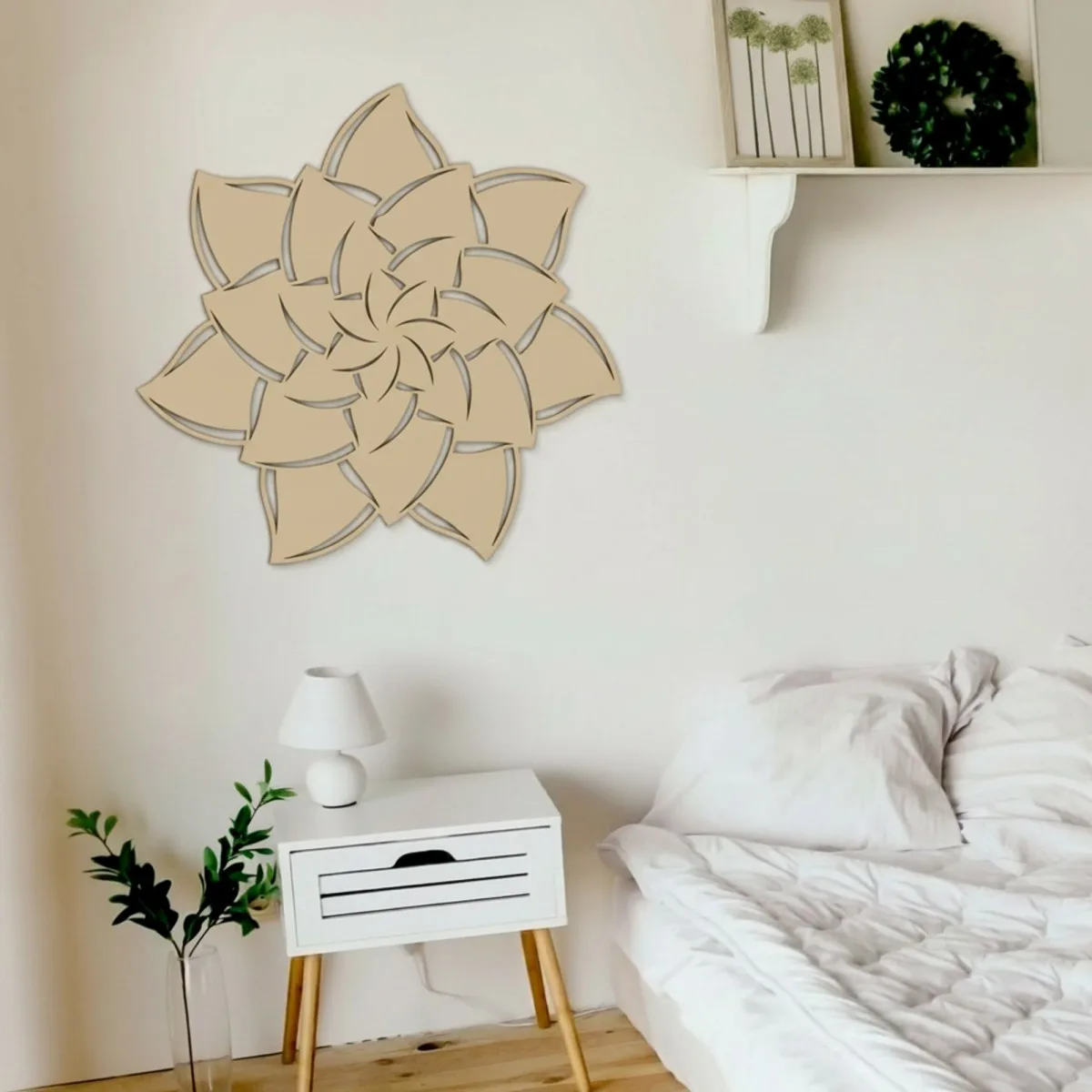 Mandala Flower 02 Wooden Wall Decor – Birch Plywood Cutout