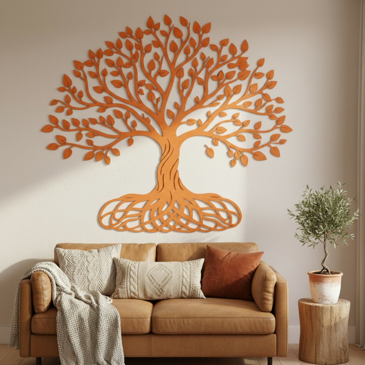 Set de décoration murale en contreplaqué « Arbre de vie » XXL (19 pièces)