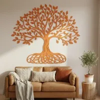 Set de décoration murale en contreplaqué « Arbre de vie » XXL (19 pièces)
