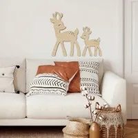 Wooden Fawn Wall Decor - Birch Plywood Animal Silhouette | Nursery & Living Room