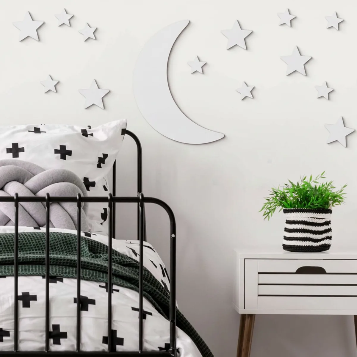 Sperrholz Wanddekoration – Mond und Sterne Set
