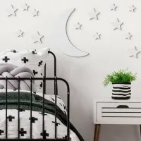 Sperrholz Wanddekoration – Mond und Sterne Set