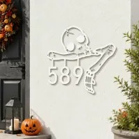 Halloween Skeleton House Number Sign – Custom Address Numbers, Skull & Bone