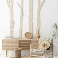 Birch Tree Forest Wall Decor – 4 Birch Trunks, Birch Plywood