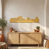 Sperrholz-Wanddekoration – Skyline von Rom