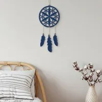 Déco murale en contreplaqué – Attrape-rêves avec une fleur (4 pièces)