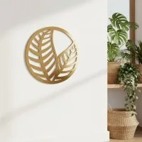 Décoration en bois contreplaqué feuilles en cercle