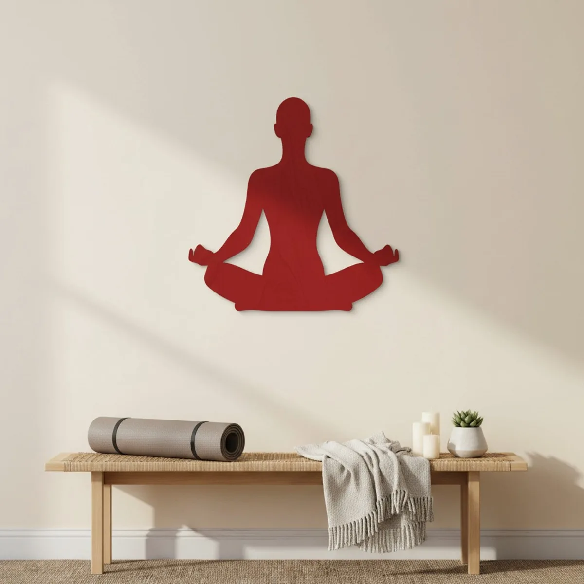 Seated Yoga Pose 01 Birch Plywood Wall Decor