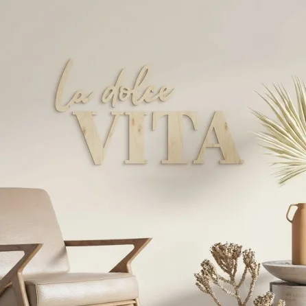 Schriftzug „La dolce Vita“ – Birken-Sperrholz